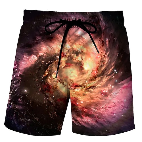 

Herre Surf shorts Badeshorts Sommer shorts Strandshorts Lomme Snørelukning Elastisk Talje Galakse Hurtigtørrende udendørs Ferie I-byen-tøj Boheme Hawaiiansk 1 2