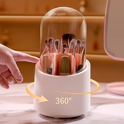 

360 Rotating Large Capacity Makeup Brush Holder, Makeup Brushes Case