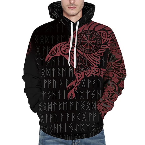 

Vikings Guerriers Sweat à capuche Animé Classique Style de rue Sweat à capuche Pour Homme Femme Unisexe Adulte Impression 3D 100 % Polyester Casual Quotidien