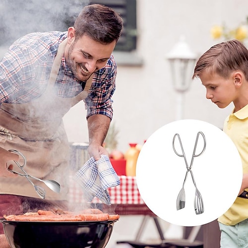 

pinças de aço inoxidável para alimentos pinças antiaderentes antiaderentes para churrasco clipe de pão pinça para salada sobremesas utensílios de cozinha pinças buffet pinças alad pinças para bolo