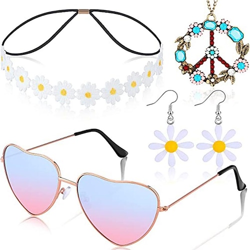 

Hippie 1960s Hippie 1970s Accesories Set Women's Costume Vintage Cosplay Party 1 Pair of Earrings Masquerade