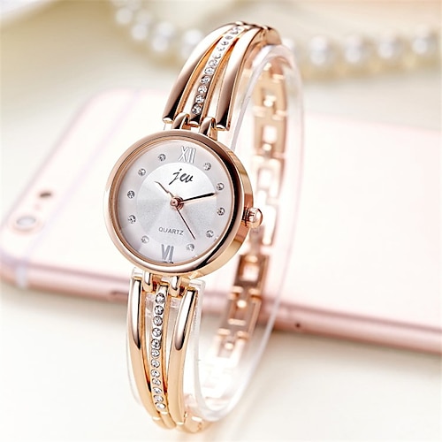 

Montre Montres à quartz pour Femme Analogique Quartz Tendance Mode Luxe Elégant bling Imperméable Strass Métal Alliage Mode