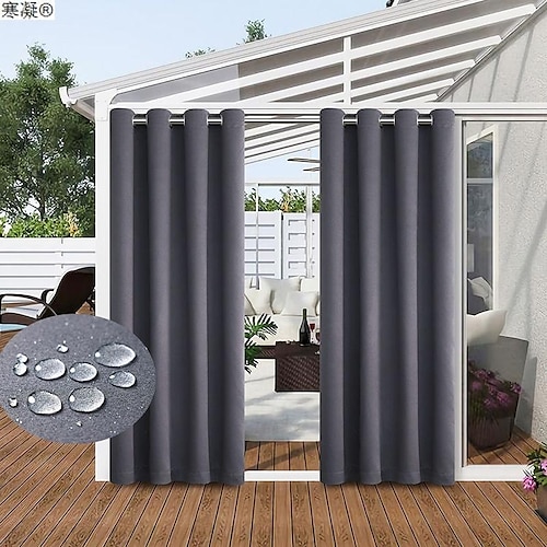 

Wasserdichter Vorhang für den Außenbereich, Öse für den Innenbereich, Vorhang für Hochzeit, Terrassenvorhang für Hochzeitsschlafzimmer, Wohnzimmer, Veranda, Pergola, Cabana, 1 Paneel