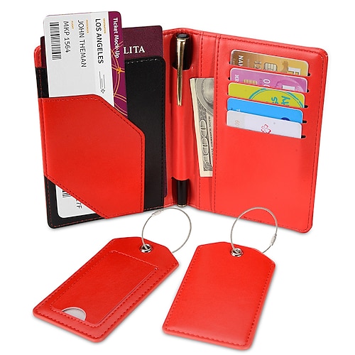 

Novo conjunto de etiquetas de bagagem porta-passaporte porta-passaporte rfid couro pu porta-passaporte bolsa porta-passaporte