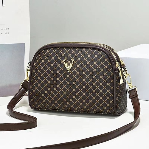 

Per donna Borsa a tracolla Postino pelle sintetica Shopping Giornaliero Cerniera A quadri Cachi Beige Caffè
