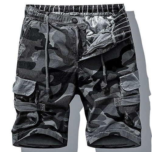 

Homme Short Cargo Short Cordon Taille elastique 6 poches Camouflage Confort Extérieur du quotidien Sortie 100% Coton Mode Vêtement de rue Vert Véronèse Kaki