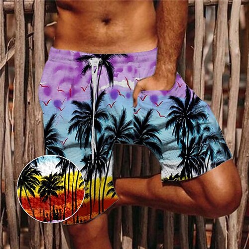 

Herren Shorts Kurze Hosen Sommer-Shorts Strandshorts Kurze Hosen Seersucker-Shorts Baggy Shorts Kurze Hosen Tasche Kordelzug Elastische Taille Kokosnussbaum Grafik-Drucke Komfort Atmungsaktiv Kurz