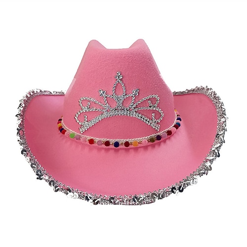 

Chapéus Tecido Noiva Chapéu de Cowboy Casamento Dia Dos Namorados Moda Casamento Com Detalhes em Cristal Lantejoula Capacete Chapéu