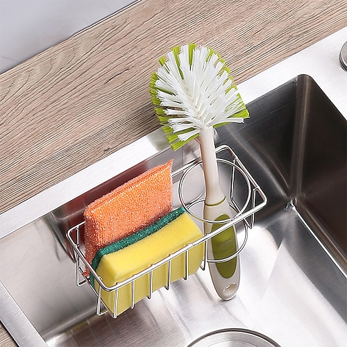 Kitchen Sink Brush Holder Sponge Holder Stainless Steel Kitchen