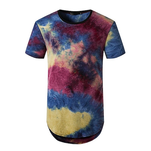 

Per uomo maglietta Colorato a macchie Girocollo Stampa a caldo Plus Size Strada Da mare Maniche corte Color Block Stampa Abbigliamento Casual quotidiano Contemporaneo moderno