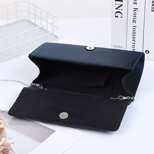 Women's Evening Bag Bridal Purse Evening Bag Top Handle Bag Polyester Alloy  Plain Solid Color Party / Evening Daily Blue Black Pink Dark Red 2023 - US  $39.99