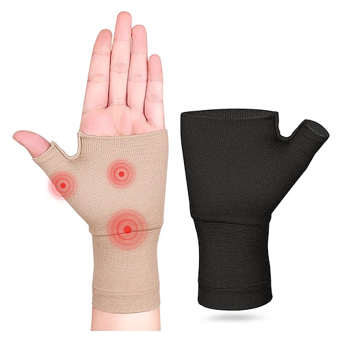 

1pc unisex muñequera pulgar soporte manga guantes sin dedos compresión artritis guantes deportes muñequera soporte para fatiga deportes mecanografía