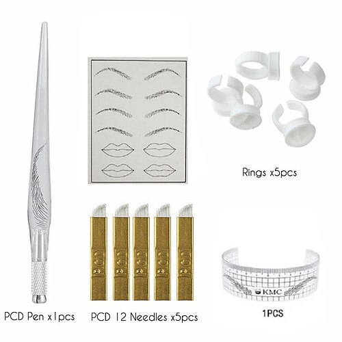 

BaseKey Kit di trucco permanente Portatile / Stile Mini White pen x1pcs Practice skin x1pcs 12pins x5pcs Makeup rule x1pcs Rings x5pcs Consigliato per Polveri per sopracciglia / Eyeliner