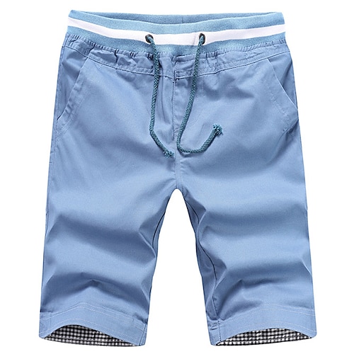 

Hombre Pantalón corto Pantalones cortos de verano Pantalones cortos casuales Bolsillo Correa Cintura elástica Plano Comodidad Transpirable Deporte Festivos Noche Mezcla de Algodón Básico Elegante