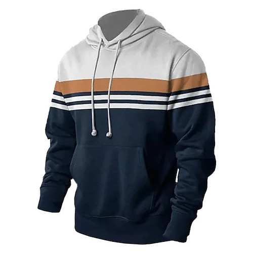 

Herren Hoodie Sweatshirt Kapuze Marineblau Mit Kapuze Farbblock Grafik-Drucke Bedruckt Täglich Sport 3D-Druck Basic Strassenmode Designer Frühling Herbst Bekleidung Kapuzenpullover Sweatshirts