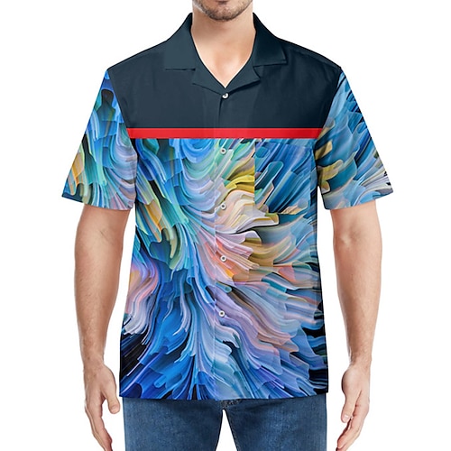 

Homme Chemise Chemise hawaïenne Dégradé Imprimés Photos Col rabattu Jaune Bleu Plein Air Casual Manches courtes Bouton bas Imprimer Vêtement Tenue Tropique Sportif Vêtement de rue Design