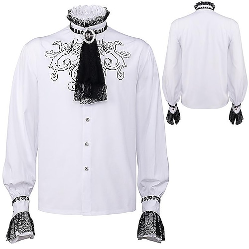 

Retro Vintage Medieval Renaissance Blouse / Shirt Men's Costume Vintage Cosplay Long Sleeve Blouse