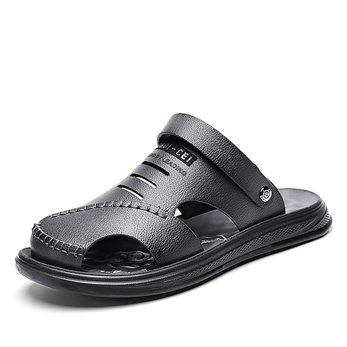 

Homme Sandales Mocassins et Slip On Sandales plates Décontractées Plage Extérieur du quotidien Marche Polyuréthane Respirable Bottine / Demi Botte Noir Gris Eté