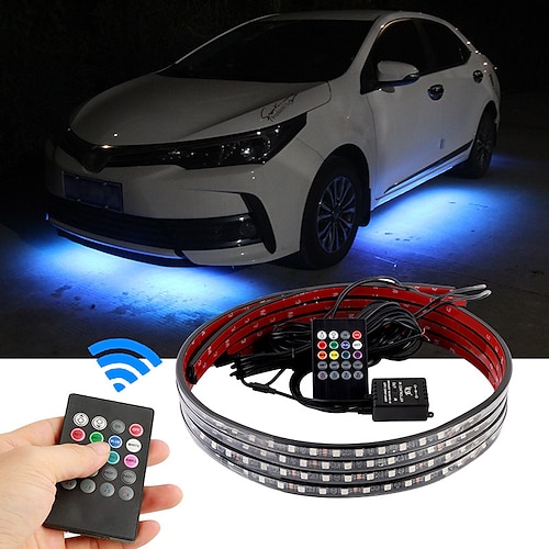 

otolampara 252w car underglow neon accent strip lights 150 leds rgb 8 color sound active function music mode with wireless remote control strisce luminose sottoscocca per auto furgone suv camion