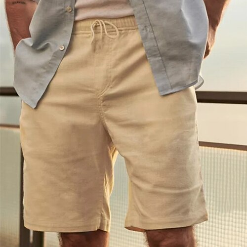 

Herren Shorts Kurze Hosen Leinenshorts Kurze Hosen Sommer-Shorts Strandshorts Kurze Hosen Kordelzug Elastische Taille Glatt Atmungsaktiv Weich Kurz Casual Täglich Festtage Leinen / Baumwoll Mischung