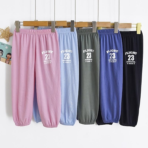 

Bambino Da ragazza Pantaloni Alfabetico Attivo Esterno 3-7 anni Primavera Blu chiaro Verde militare Nero