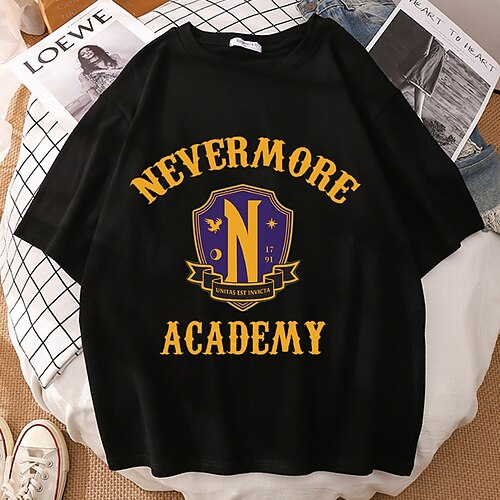 

Wednesday Addams Addams family Wednesday Nevermore Academy T-shirt Anime Classic Street Style T-shirt For Men's Women's Unisex Adults' Hot Stamping 100% Polyester Casual Daily