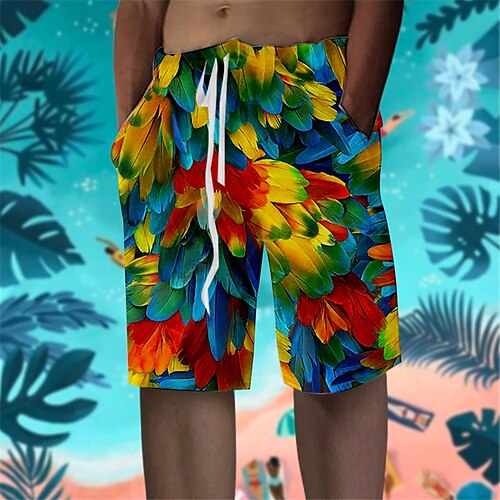 

Men's Shorts Summer Shorts Beach Shorts Baggy Shorts Drawstring Elastic Waist Graphic Abstract Breathable Soft Short Casual Daily Holiday Streetwear Designer Blue Orange Micro-elastic