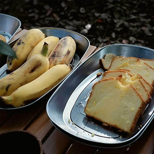 

Assiette de fruits de camping en plein air assiette européenne rétro en fer blanc vaisselle de camping visite autonome assiette de barbecue de camping portable