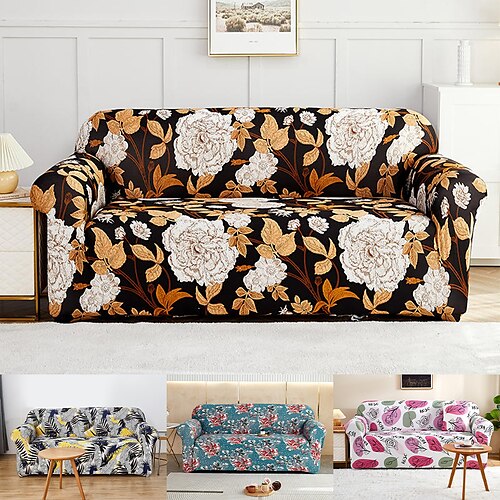 

capa de sofá elástica capa de sofá secional elástica flor para poltrona loveseat 4 ou 3 lugares chaise lounge em forma de l para sala de estar protetor de sofá à prova de poeira