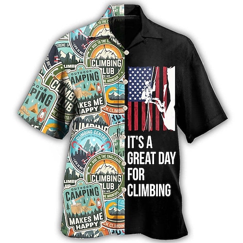 

Men's Shirt Summer Hawaiian Shirt Letter Graphic Prints Cuban Collar Black Casual Holiday Short Sleeve Button-Down Print Clothing Apparel Tropical Fashion Streetwear Hawaiian