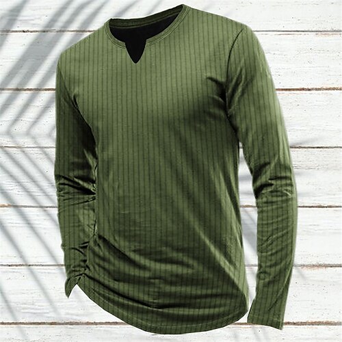 

Per uomo Camicia Henley Liscio Henley Strada Da mare Manica lunga Abbigliamento Originale Essenziale Contemporaneo moderno