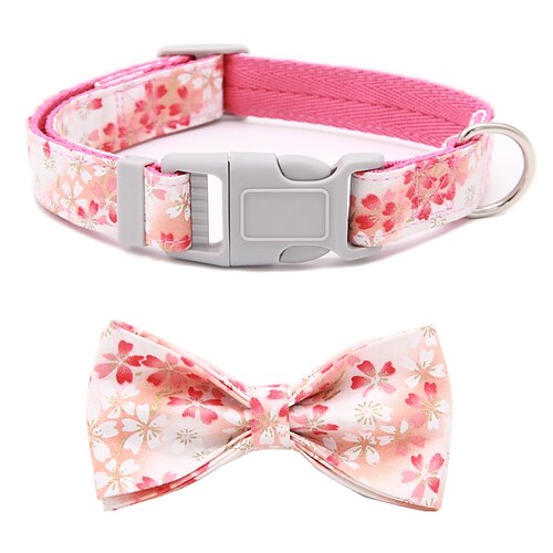 

collier de chien réglable collier pour animaux de compagnie arc floral ruban de tissu épaissi double couche