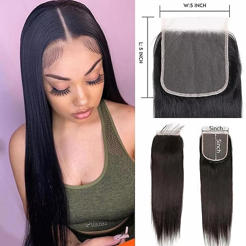 5X5 Lace Closure Lace Frontal Only HD Transparent Lace Closure 12-26inch  Brazilian Straight Lace Frontal Sale For Women 2024 - $114.99