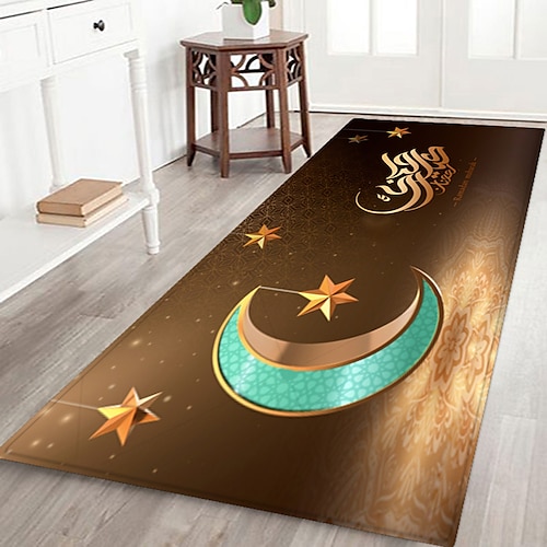 

Tapis de prière musulman ramadan eid mubarak couverture bride tissu impression maison entrée matelas salle de bain matelas