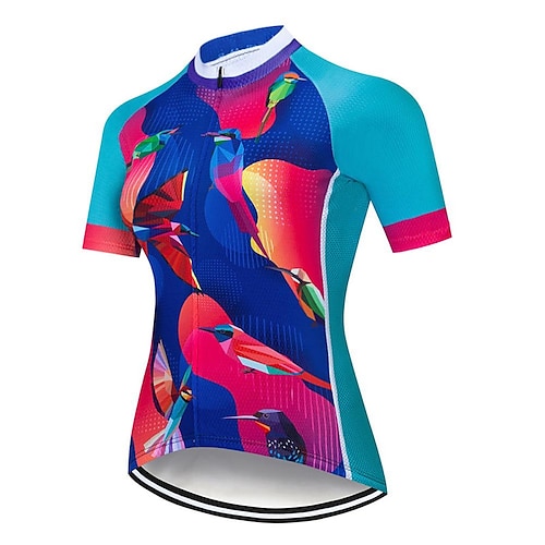 

21Grams Damen Radtrikot fahrradbekleidung Fahrradtrikot Kurzarm Fahhrad Trikot Shirt mit 3 Gesäßtaschen MTB Mountain Rennrad Atmungsaktiv Feuchtigkeitsableitung Schnelltrocknend Reflexstreiffen Blau