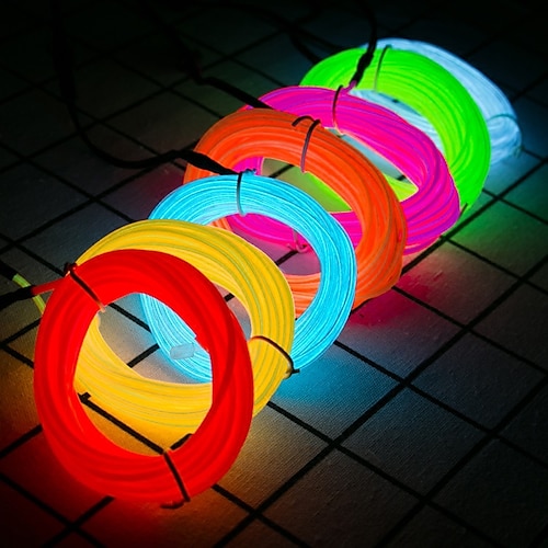 

2M Car Interior Led Decorative lights EL wiring neon strips used for car DIY flexible environmental lights spot cigarette butts party atmosphere diode