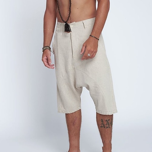 

Men's Shorts Linen Shorts Summer Shorts Beach Shorts Capri Pants Plain Comfort Breathable Calf-Length Outdoor Daily Streetwear Linen / Cotton Blend Stylish Casual Beige Inelastic