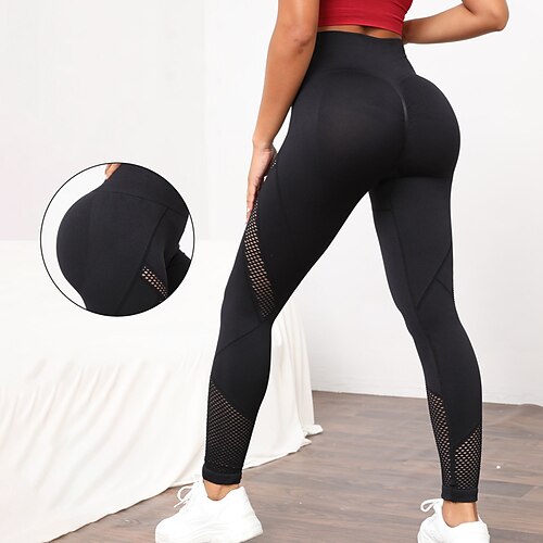 

Per donna Leggings per lo yoga Scrunch Butt 2 pezzi Senza cuciture Fasciante in vita Sollevamento dei glutei Vita alta Yoga Fitness Allenamento in palestra Leggings corti Pantaloni Nero Retato Gli