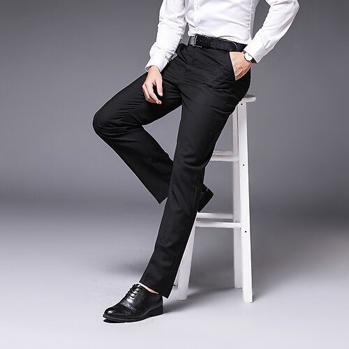 

Per uomo pantaloni della tuta Pantaloni Chino Pantaloni casual Tasche Gamba dritta Liscio Comfort Ufficio Attività commerciale Informale Streetwear Moda Nero Vino