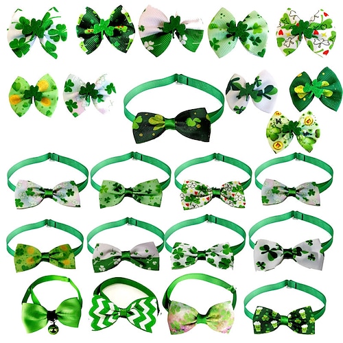 

st. Patrick's Day neue Haustierkrawatte vierblättriges Gras Katze Hund Halsring Zubehör Haustierkopf Blume irisches Festival Haustierprodukte