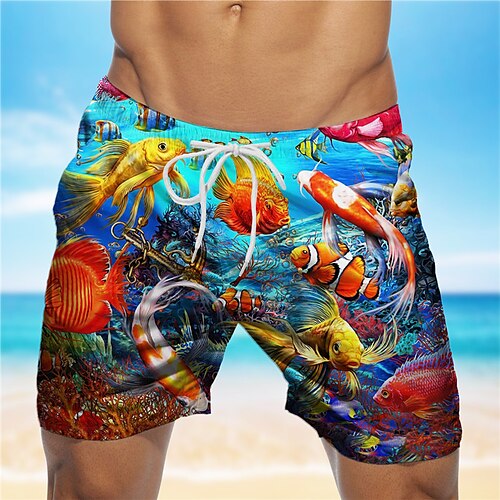 

Per uomo Boxer da surf Pantaloncini da mare Boxer da mare Pantaloncini estivi A cordoncino Vita elastica Stampa 3D Pop art Prodotti per pesci Traspirante Morbido Breve Informale Giornaliero Per eventi