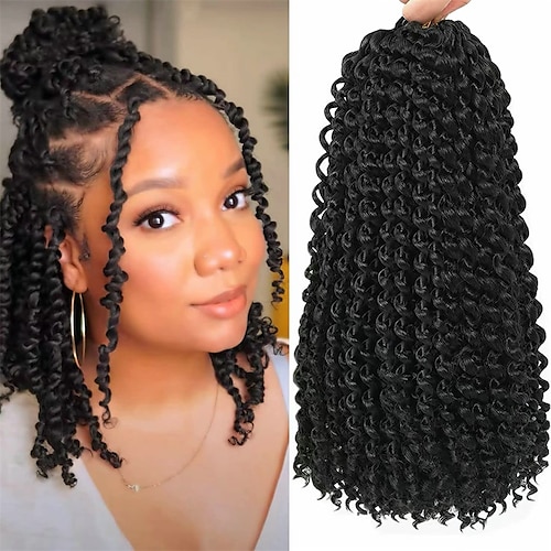 

Passion twist cheveux 12 pouces 7 packs vague d'eau noire tressage cheveux pour papillon locs crochet tresses bohème extensions de cheveux