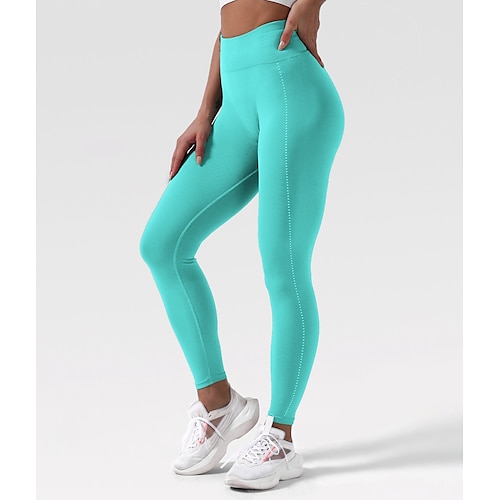 

kvinders workout leggings sømløse nøgen mave kontrol numseløft høj talje yoga fitness gym cropped leggings sport aktivt tøj