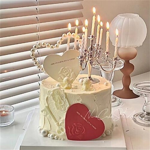 

43 pièces perle amour gâteau décoration en relief amour rose carte saint valentin décoration plug-in