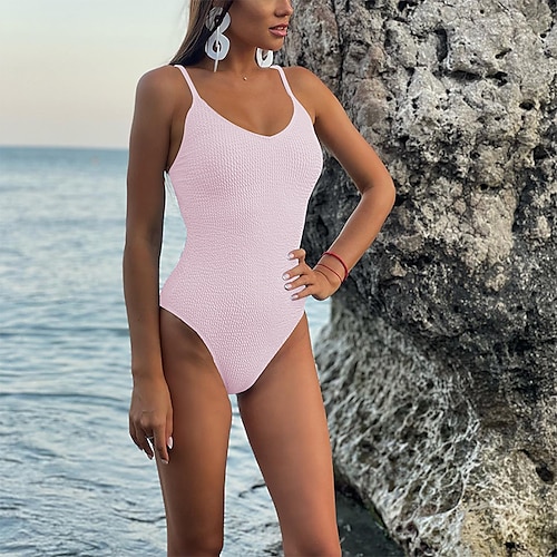 

Dame Badetøj Bikini Badedragter 2 stk Normal badedragt Patchwork Push-up bukser Spænde Helfarve Vanlig Gul Lys pink Havblå Mørkegrøn Lilla Vatteret Bodysuit Spring Badedragter Sexet Normal Strand Tøj