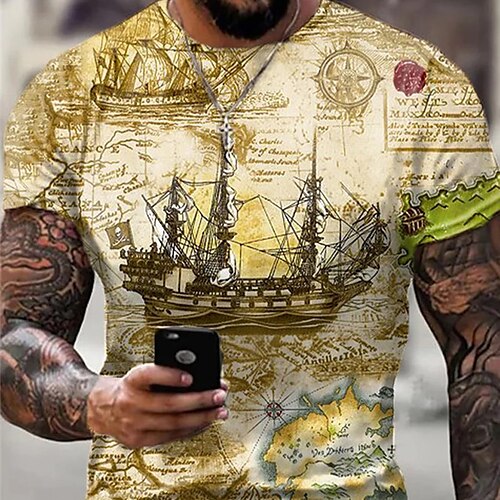 

Per uomo maglietta Magliette Pop art Nave Girocollo Abbigliamento Stampa 3D Esterno Informale Manica corta Stampa Vintage Di tendenza Originale
