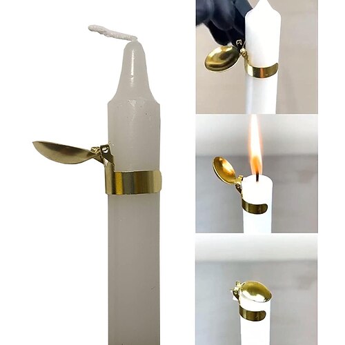 

4Pcs Candle Holder Safely Extinguish Candle Flame Wick Flame Self-Extinguishing Candle Holder