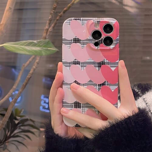 

Phone Case For Apple Back Cover iPhone 14 13 12 11 Plus Pro Max Bumper Frame Full Body Protective Four Corners Drop Resistance Heart Color Gradient TPU