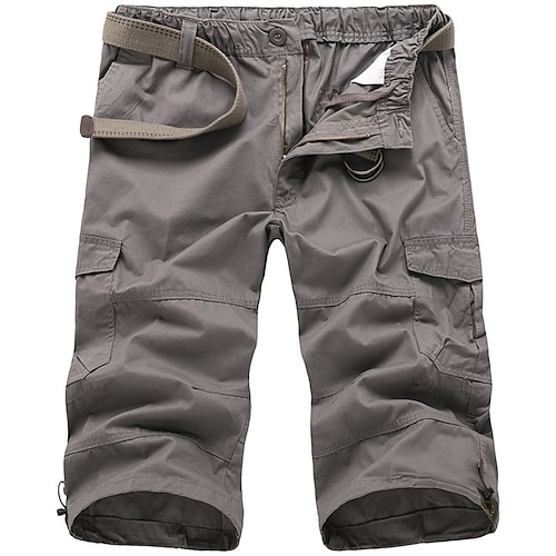 

Herren Cargo Shorts Kurze Hosen Shorts Kurze Hosen Bein Kordelzug 6 Tasche Glatt Komfort Outdoor Täglich Ausgehen 100% Baumwolle Modisch Strassenmode Dunkelgrün Dunkelblau