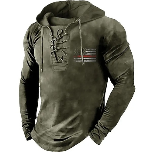 

Homme Sweat à capuche Sweat Vert Capuche Imprimés Photos Drapeau National Lacet Imprimer Casual du quotidien Des sports 3D effet basique Vêtement de rue Design Printemps Automne Vêtement Tenue